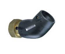 Plasson Elektrolas overgangsknie 63 mm x 2" - 45 graden messing bi.dr. met losse wartel