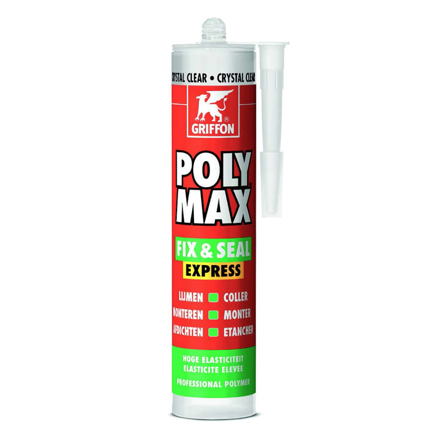 Griffon Poly Max Fix & Seal Express montagekit, crystal clear crt, 300 gr