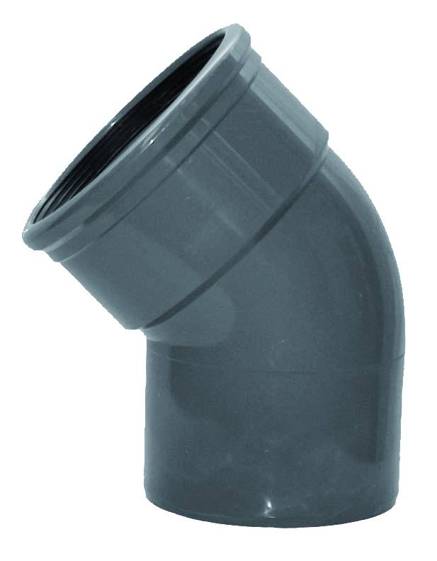 PVC bocht 45 graden 160 mm SN8 (manchet/spie)