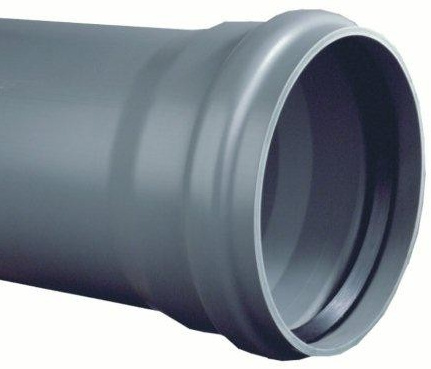 PVC afvoerbuis 125 mm SN8 grijs met manchetmof L = 5 m