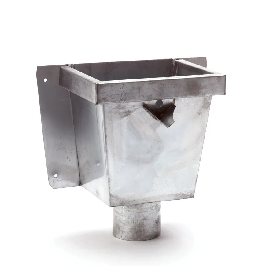 Zinken vergaarbak vierkant 80 mm (spie)