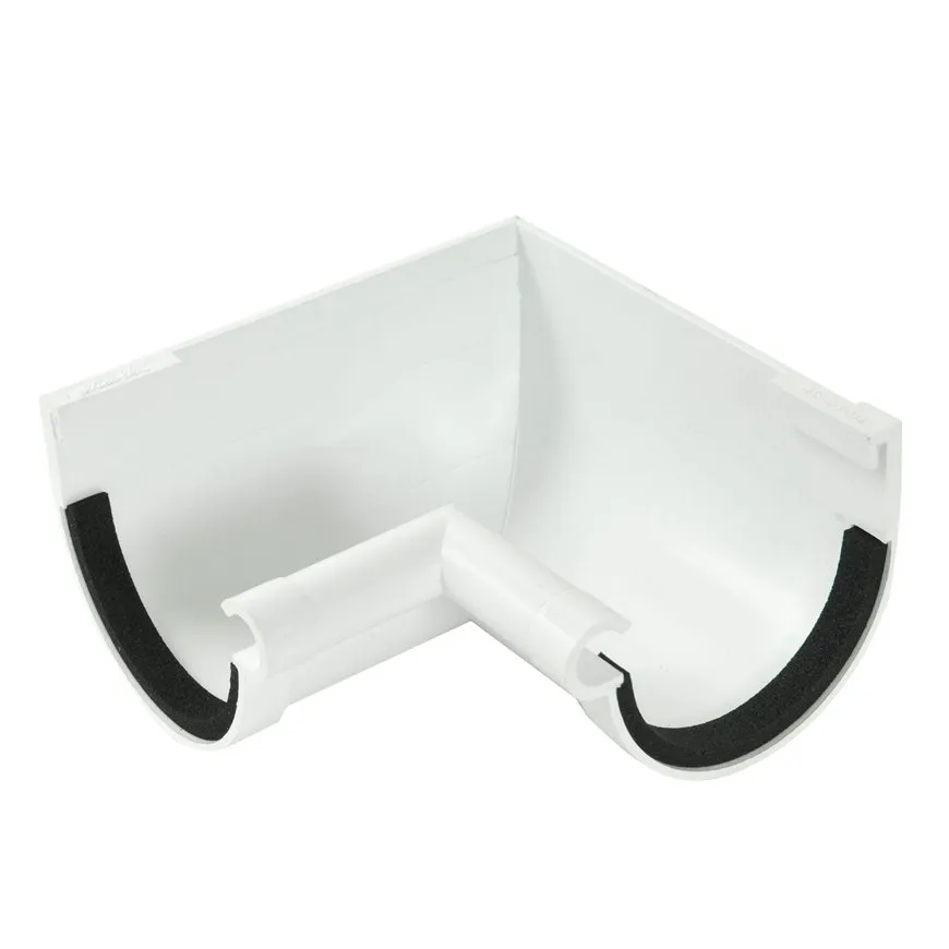 PVC mastgoot binnenhoekstuk 90° 70 mm, Wit, Nicoll