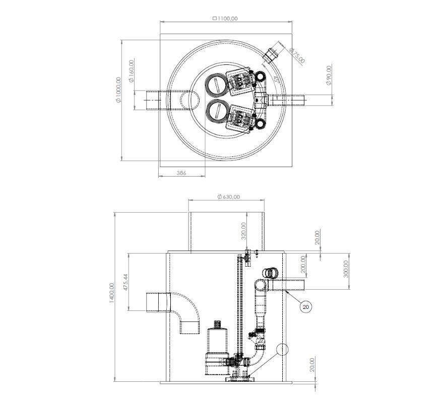 IrriTech Pompput 725 liter | ø 1000 x 1400 mm