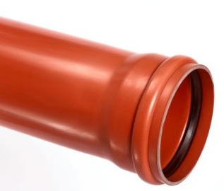 PVC afvoerbuis 110 mm SN4/SN8 bruin met manchetmof L = 5 m