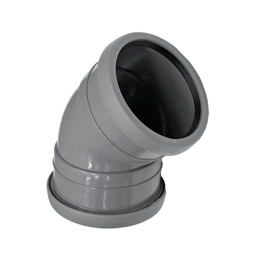 PP bocht 45 graden 50 mm (2 x manchet)