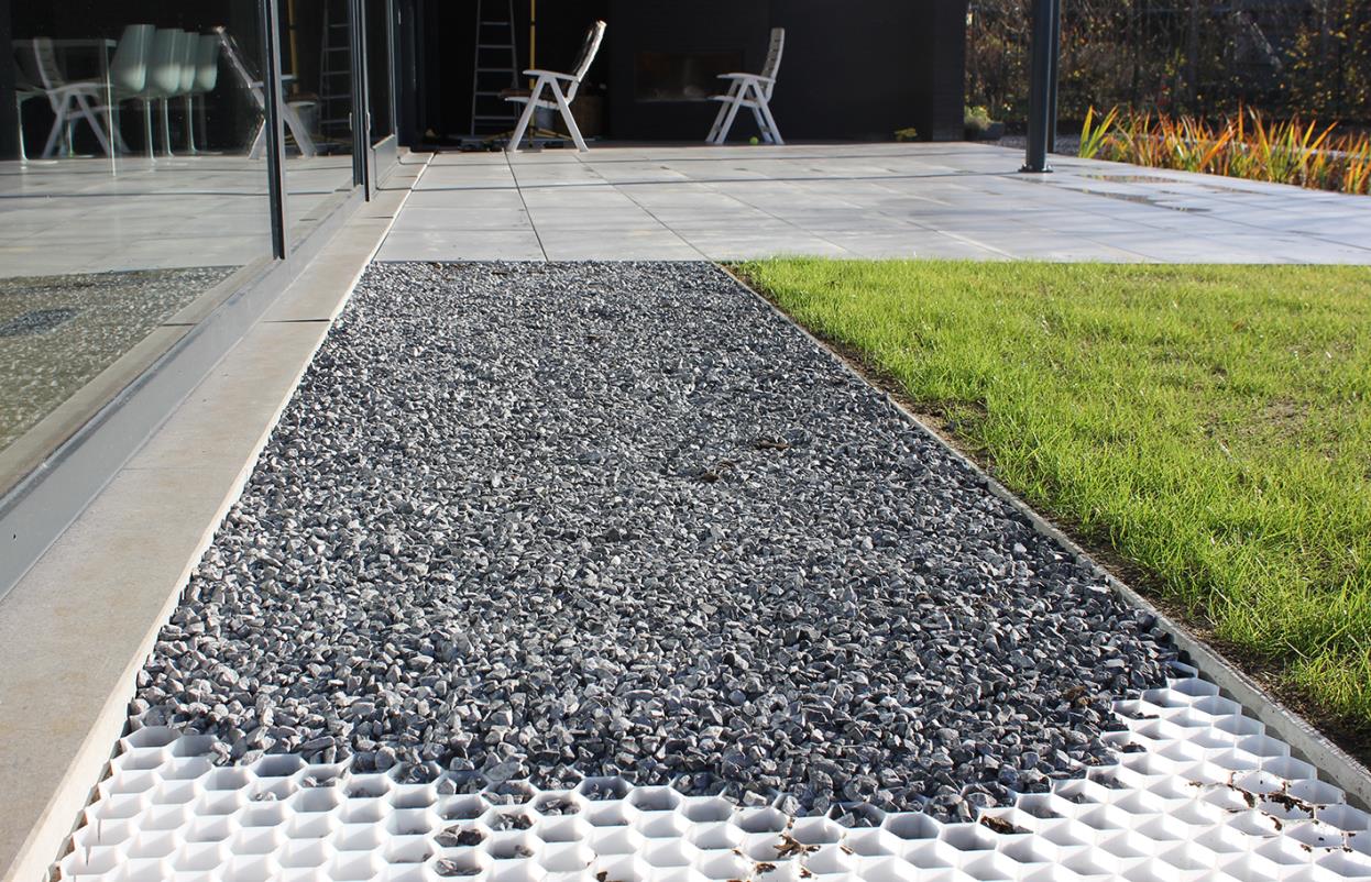 Grindplaat wit ECCOgravel 120 x 80 x 3 cm | HDPE grindmatten