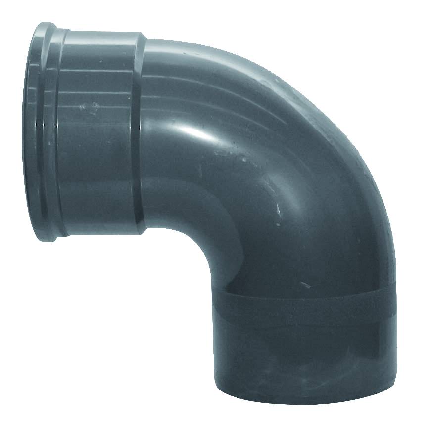 PVC bocht 88 graden 200 mm SN8 (manchet/spie)