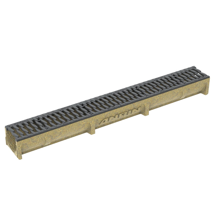 Anrin Self-100 Smart lijngoot polymeerbeton met gietijzeren sleufrooster 100 x 10,1 cm