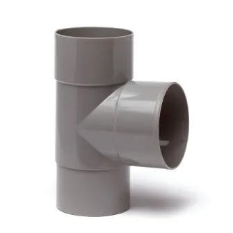 PVC HWA T-stuk 90 graden 70 mm (2x mof/verjongd spie)