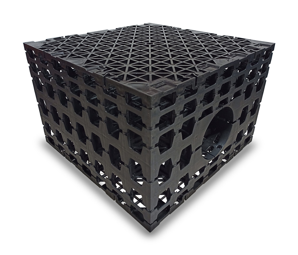 Infiltratiekrat 150 liter zwaar kaal - 60 x 60 x 40 cm | 2 x 175 mm, ITK