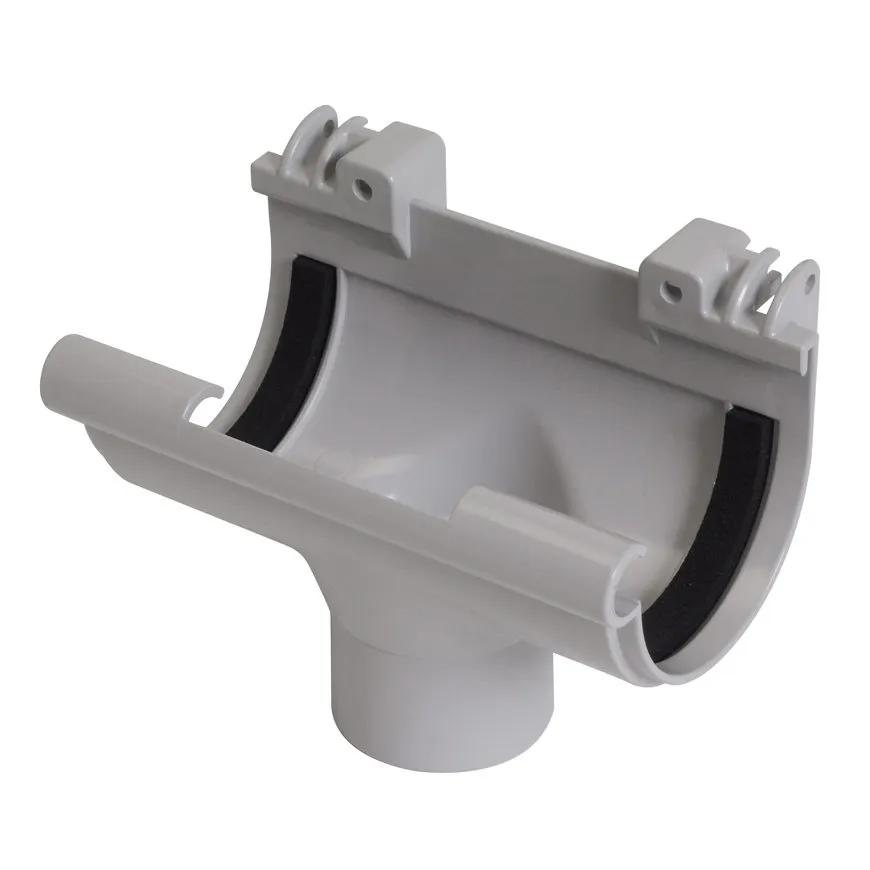 PVC mastgoot gootuitloop 70 mm x 50 mm, Grijs, Nicoll