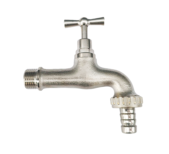 Messing tapkraan 1/2'' met wartel (chroom)