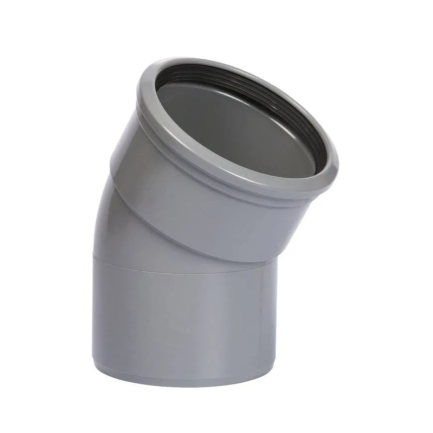 PVC bocht 30 graden 250 mm SN8 (manchet/spie) kort model