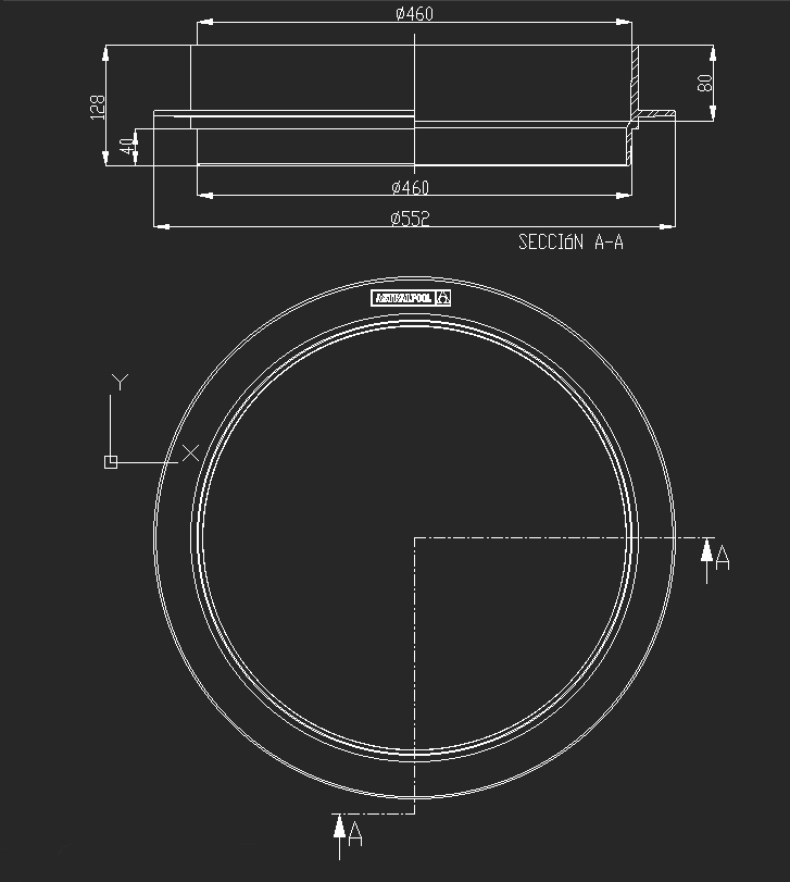 AstralPool Skimmer stelkraag ABS 17,5 L voor zwembaden