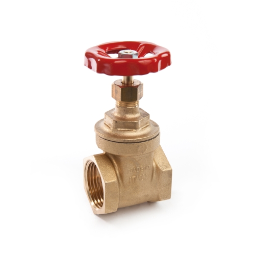 Schuifafsluiter messing 2 1/2" - 2 x binnendraad | PN16 stalen wiel