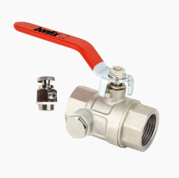 Messing kogelkraan met aftapkraan 3/4'' binnendraad | PN30