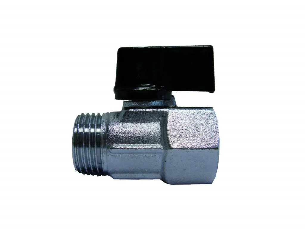 Mini kogelkraan messing 1/2'' binnen x buitendraad