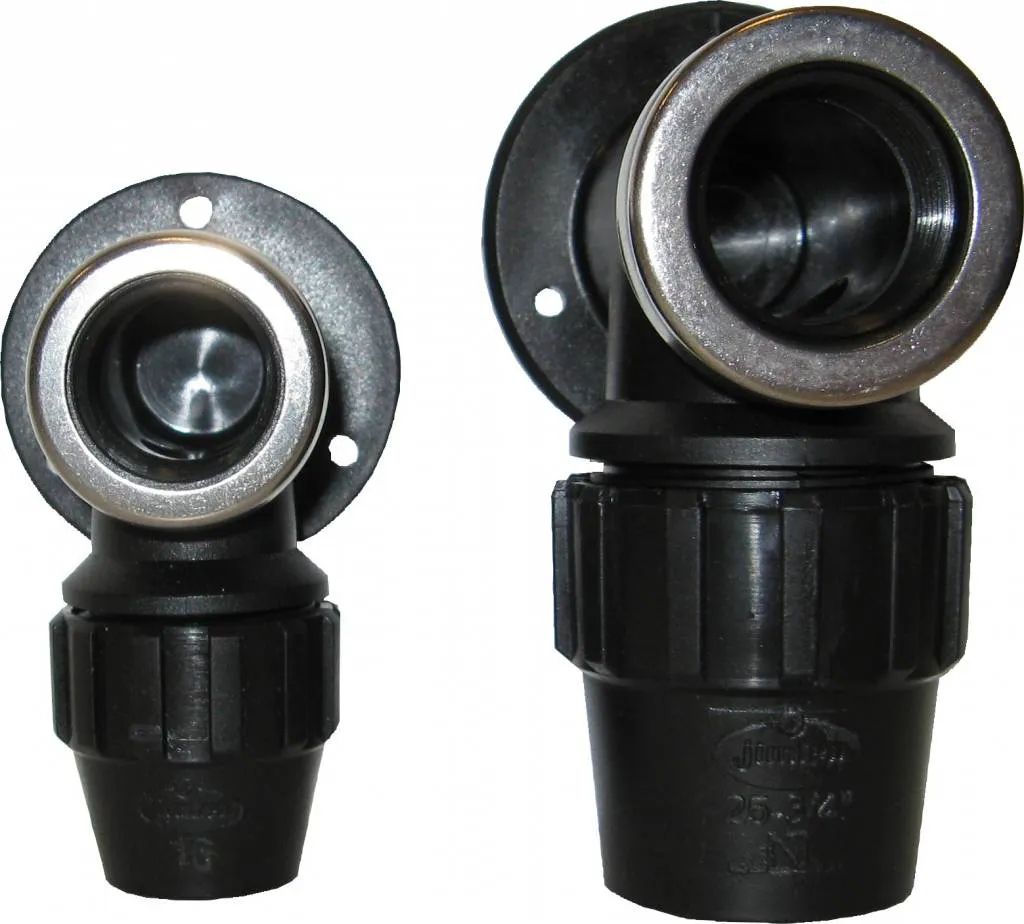 PP muurplaat 16 mm x 1/2'' met verstevigingsring PP muurplaat 16 mm x 1/2'' met verstevigingsring