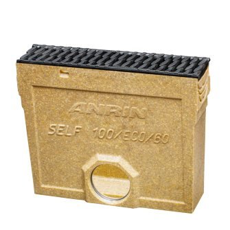 Anrin slibvangput voor lijngoot inclusief gietijzeren rooster en emmer, 50 cm (Self-100/Eco/Mini)