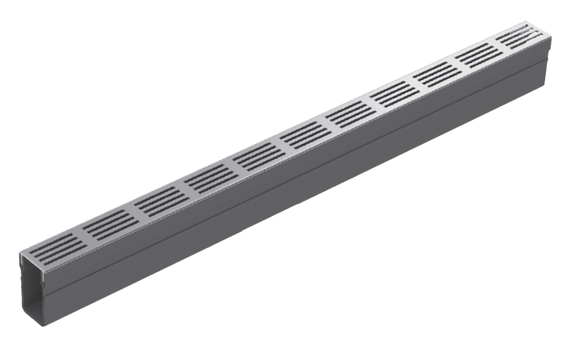 ACO slimline lijngoot aluminium | 100 x 6 x 10 cm