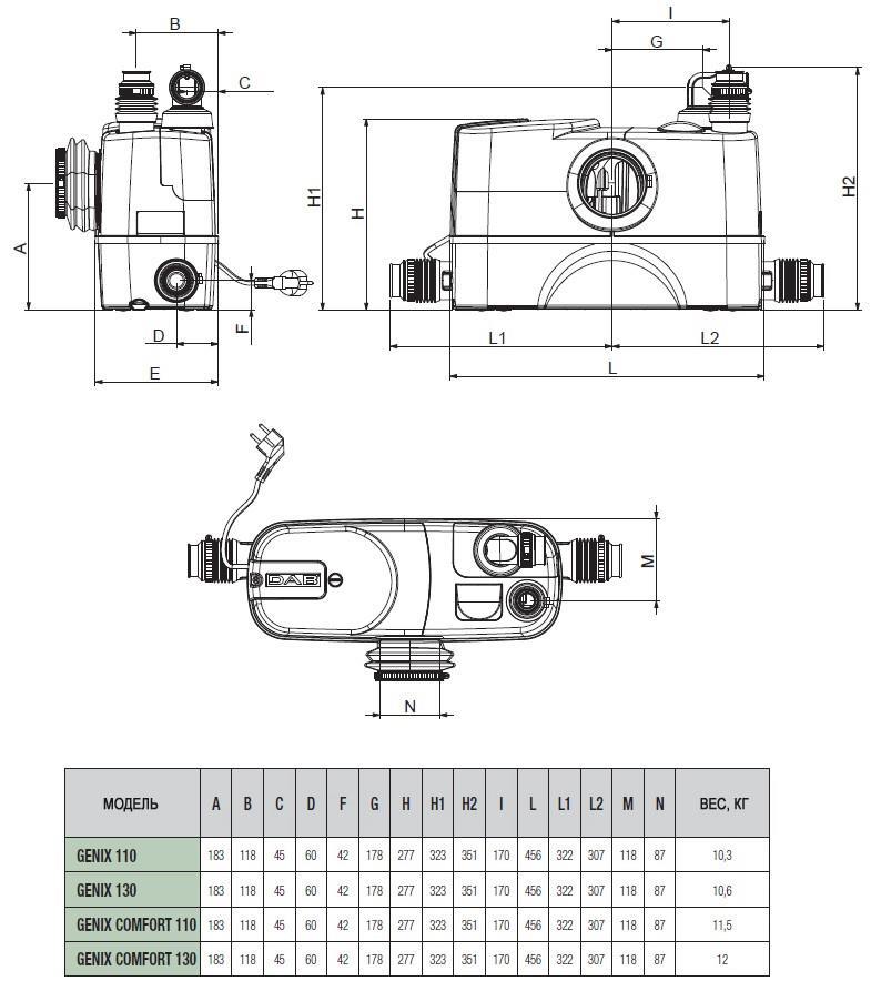 DAB Genix VT 030 vuilwater pompput