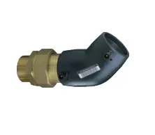 Plasson Elektrolas overgangsknie 63 mm x 2" - 45 graden messing bu.dr. met losse wartel