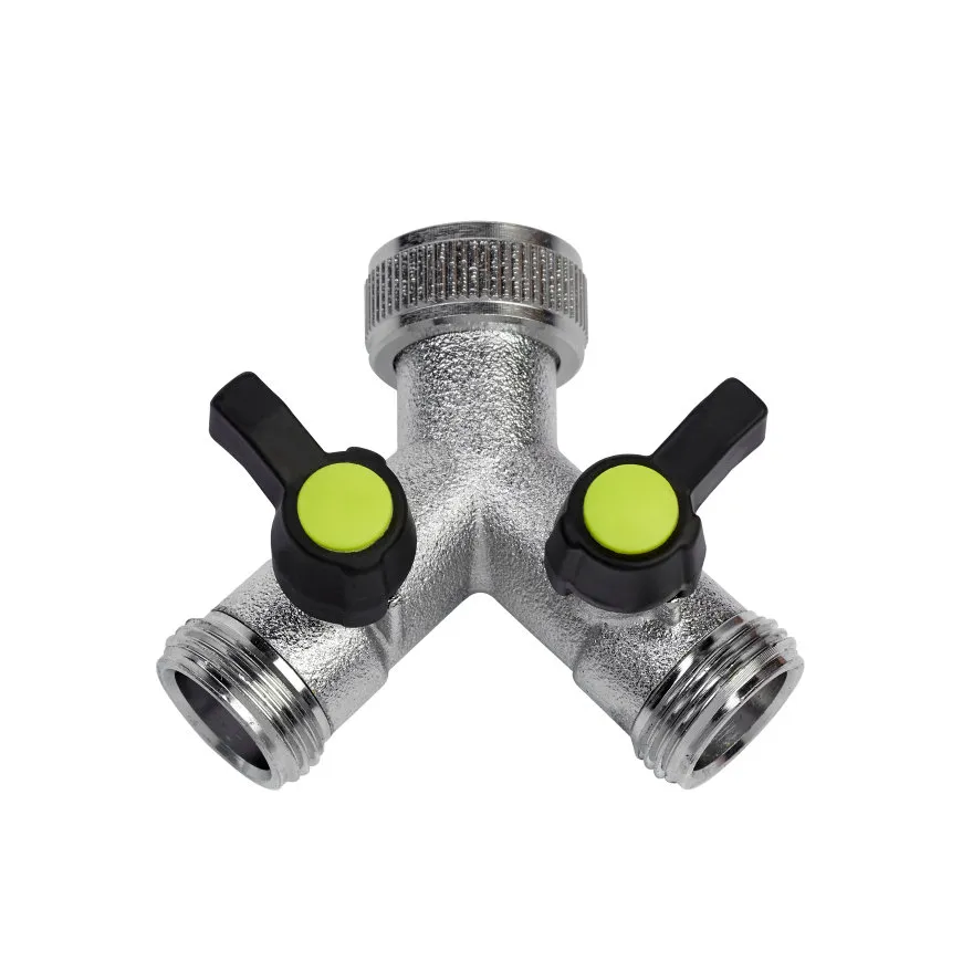 Aquajet 2-weg waterverdeler 3/4", messing verchroomd