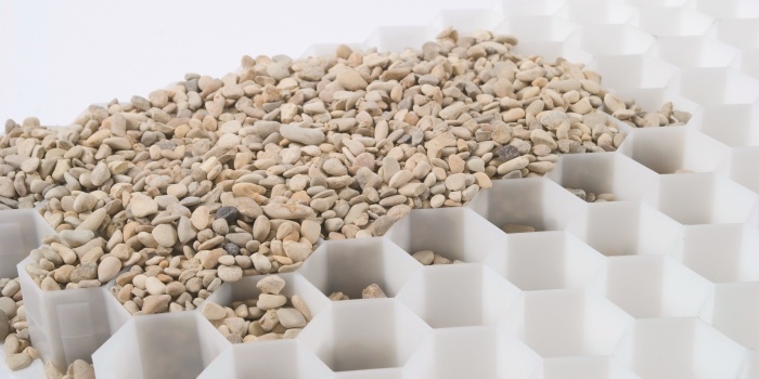Grindplaat wit ECCOgravel 120 x 80 x 3 cm | HDPE grindmatten