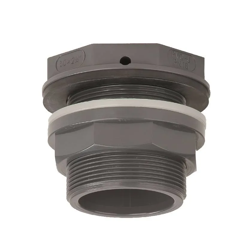 VDL PVC 40 mm x 2'' tankdoorvoer (vlakke leegloop) VDL PVC 40 mm x 2'' tankdoorvoer (vlakke leegloop)