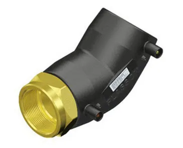 Plasson Elektrolas overgangsknie 63 mm x 1 1/2" - 45 graden messing bi.dr.