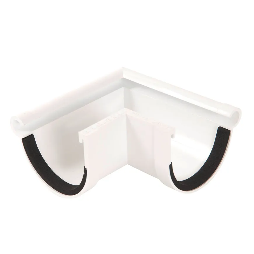 PVC mastgoot buitenhoekstuk 90° 70 mm, Wit, Nicoll