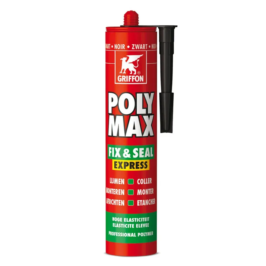 Griffon Poly Max Fix & Seal Express montagekit, zwart, 425 gr Griffon Poly Max Fix & Seal Express montagekit, zwart, 425 gr