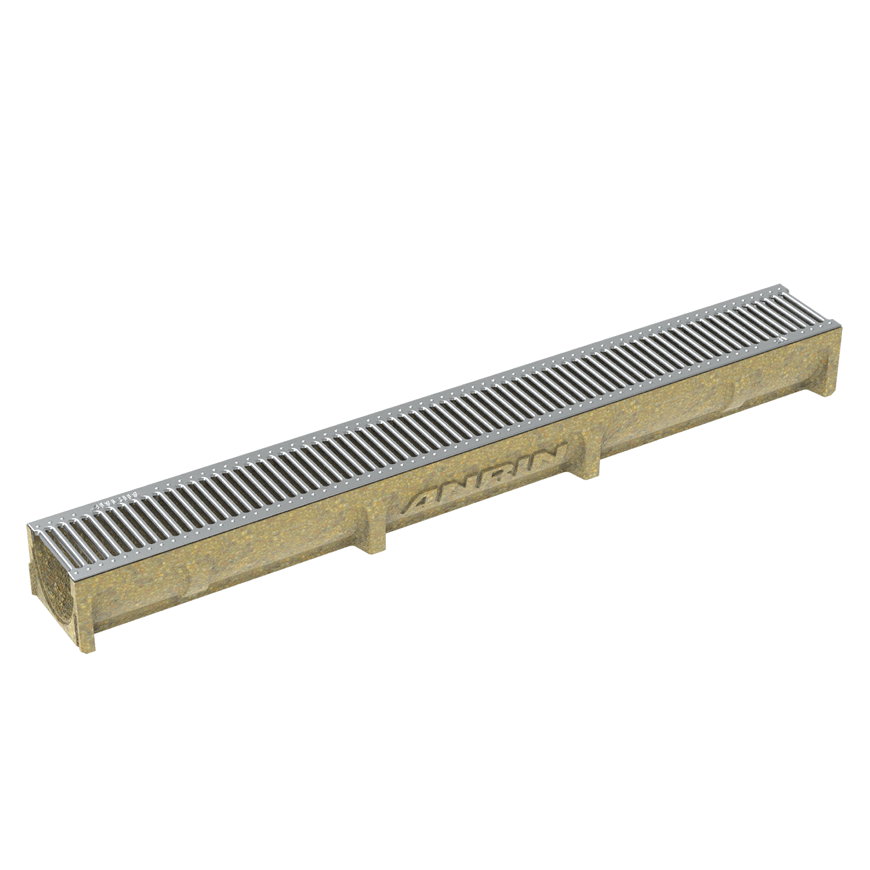 Anrin Self-100 Smart lijngoot met RVS sleufrooster | 100 x 12,2 x 9,6 cm