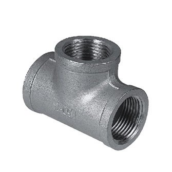 RVS T-stuk 1/4" 90 graden