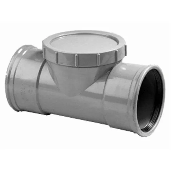 PVC ontstoppingsstuk 110 mm SN4 (2 x manchet) PVC ontstoppingsstuk 110 mm SN4 (2 x manchet)