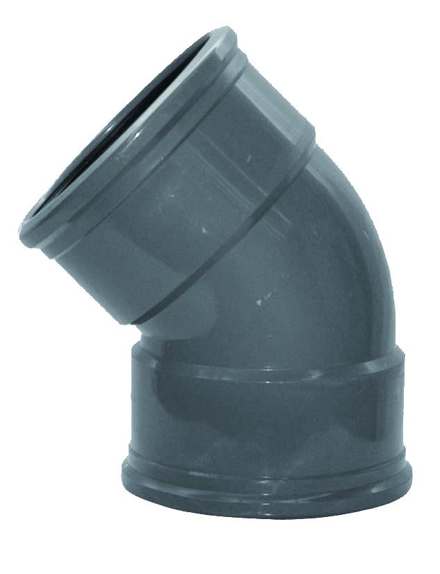 PVC bocht 45 graden 160 mm SN8 (2 x manchet)
