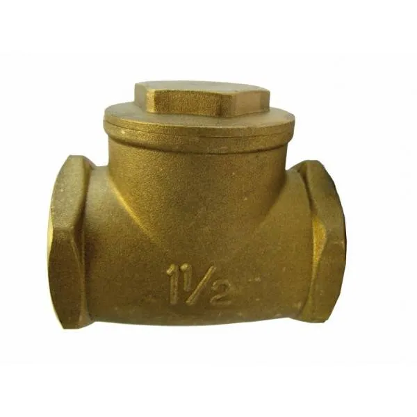 Messing terugslagklep 2", horizontaal