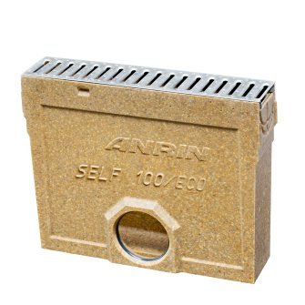 Anrin slibvangput voor lijngoot inclusief gegalv. sleufrooster en emmer, 50 cm (Self-100/Eco/Mini)