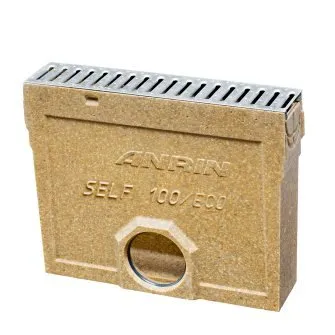 Anrin slibvangput voor lijngoot inclusief gegalv. sleufrooster en emmer, 50 cm (Self-100/Eco/Mini)