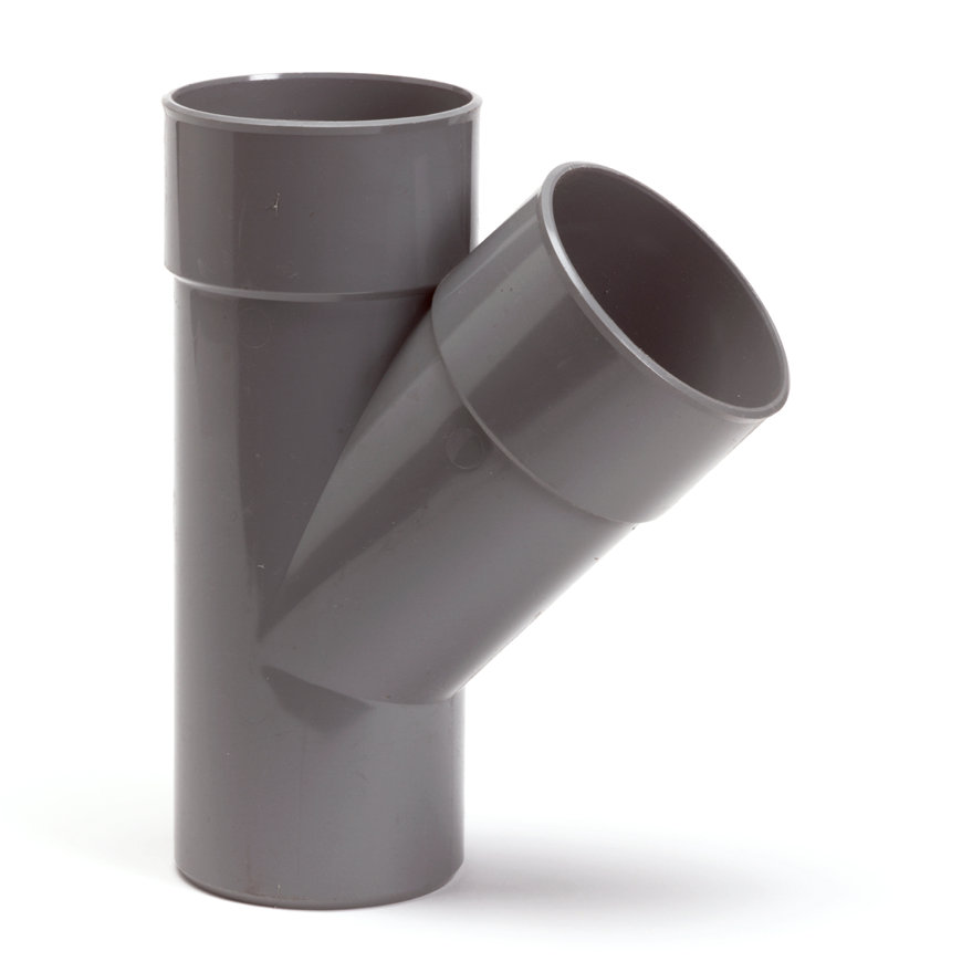 PVC T-stuk 45 graden 40 mm (mof/spie - lijm)