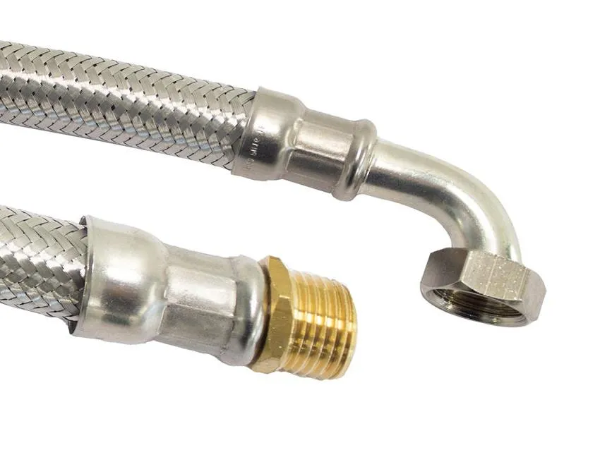 RVS flexibele aansluitslang 1"  bu. dr. / 1" wartel L= 50 cm.