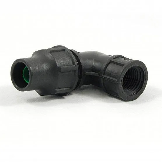 Druppelslang knie verbinder 16 mm x 1/2" binnendraad Druppelslang knie verbinder 16 mm x 1/2" binnendraad