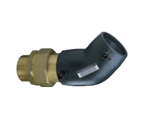 Plasson Elektrolas overgangsknie 63 mm x 1 1/2" - 45 graden messing bu.dr. met losse wartel