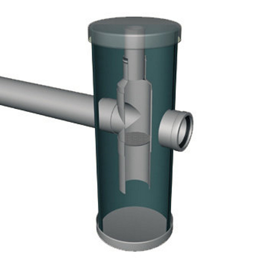 Kunststof zandvangput 315 mm met kunststof deksel - 2 x 110 mm