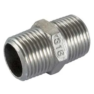 RVS dubbel nippel 1/4"