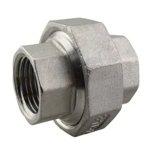 RVS koppeling driedelig 1 1/4" bi.dr. x. bi.dr. vlakke afdichting