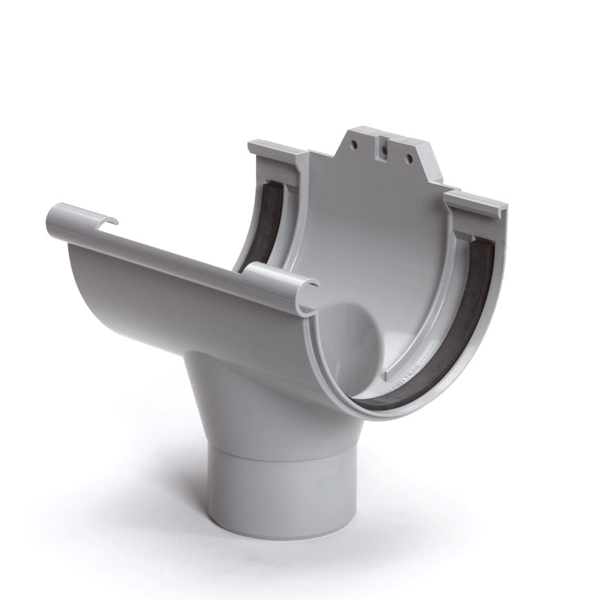 PVC mastgoot gootuitloop 170 mm x 100 mm, Grijs, Nicoll