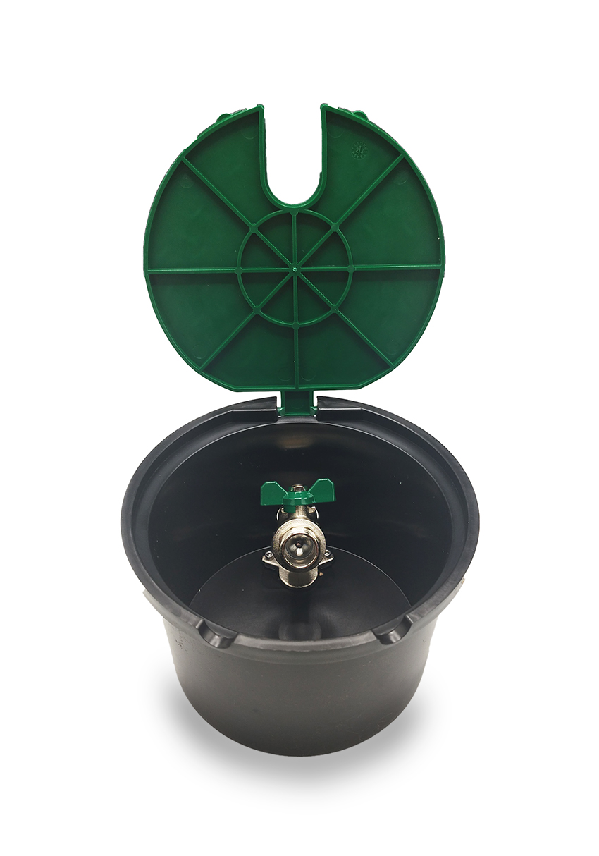 Ronde kleppendoos met kraantje