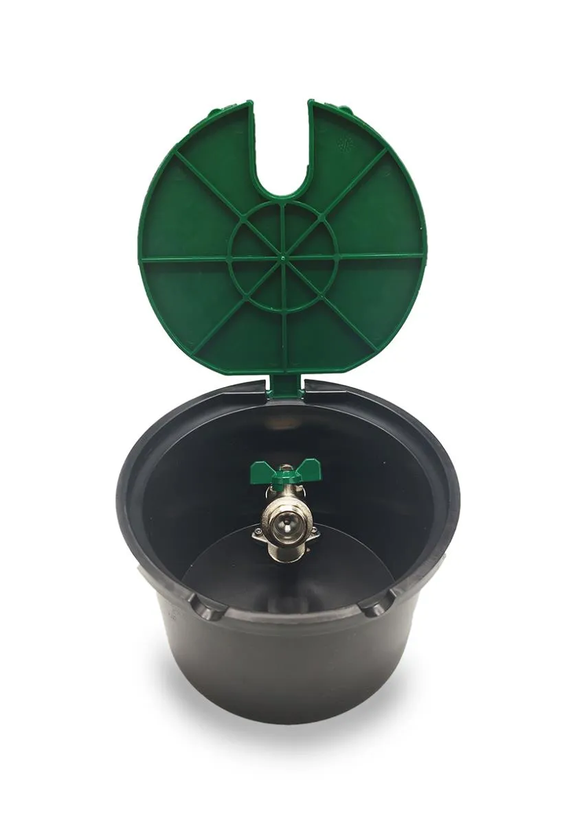 Ronde kleppendoos met kraantje