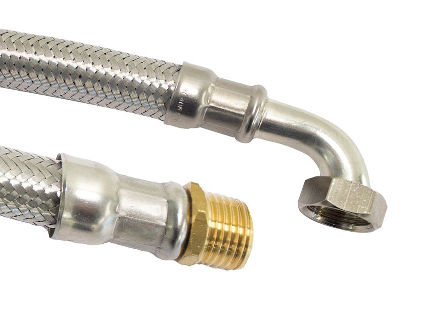 RVS flexibele aansluitslang 3/4"  bu. dr. / 3/4" wartel L= 60 cm.